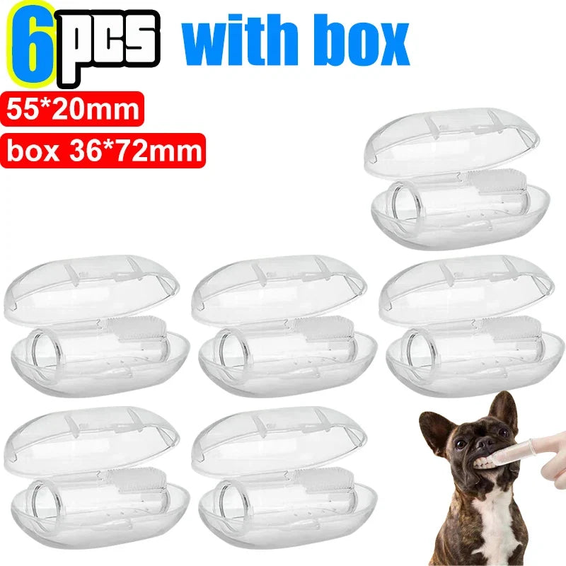 Silicone Soft Pet Finger Cuff Toothbrush | Dog & Cat Teeth Cleaning Tool