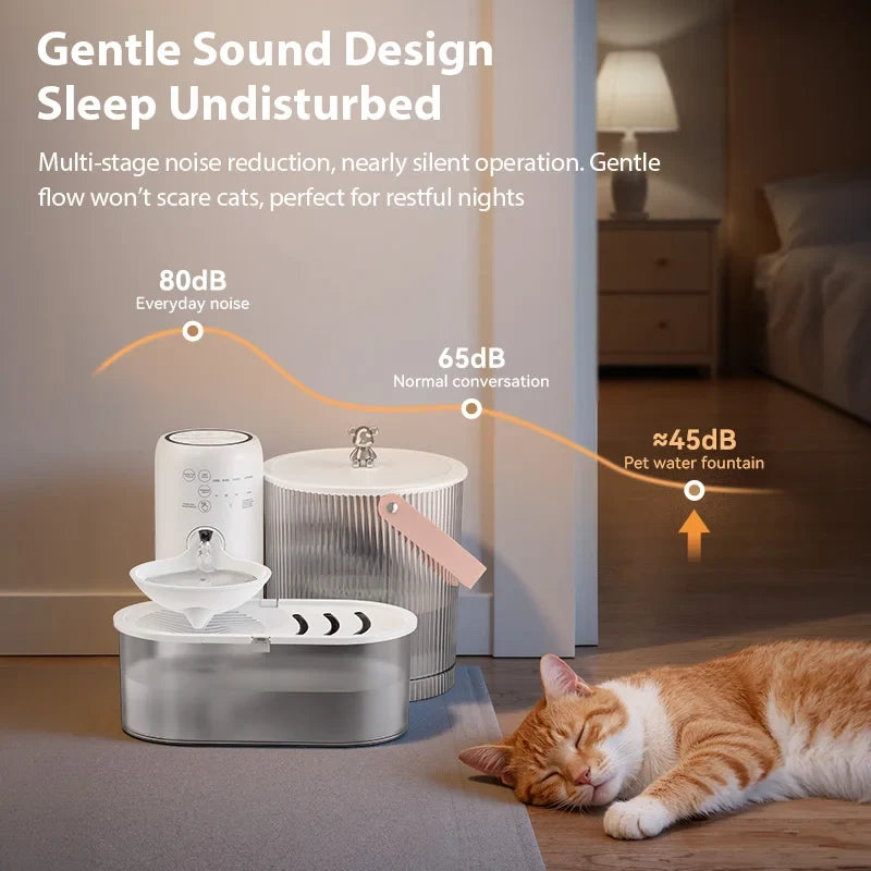 ROJECO Wireless Smart Pet Water Fountain Tilting 3L Cat Water Dispenser 2600mAh No-Filter Design Automatic Cat Fountain Drinker - Majestic Pet Kingdom