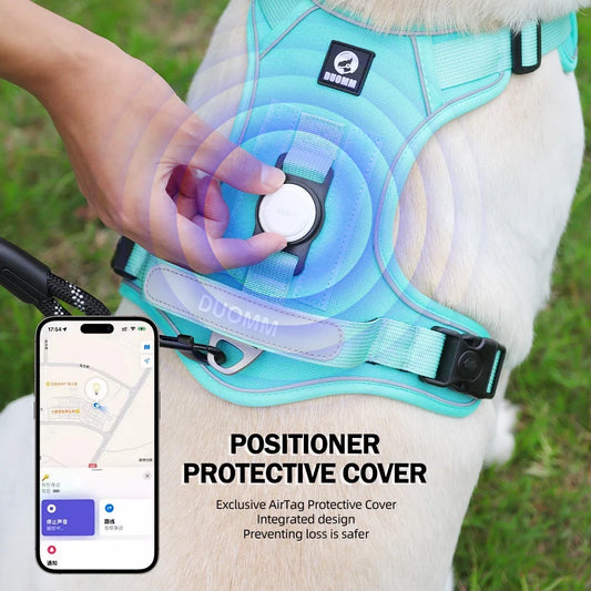 Dog Harness with AirTag Holder Reflective No-Pull Vest Small
