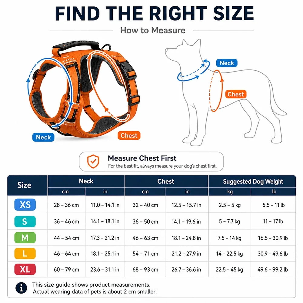 Tactical Dog Harness No Pull Reflective Pet Vest Adjustable Breathable Mesh Dog Chest Strap with Handle for Small Large Dogs Cat - Yellow | Purrfect Pet Kingdom