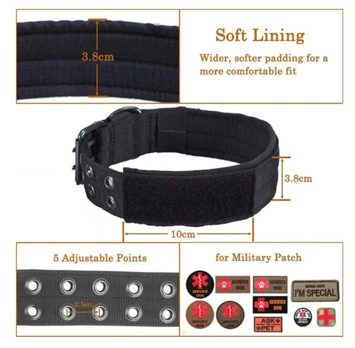 Adjustable Pet Tactical Dog Collar Durable Double Buckle German Shepherd Training Leash and Collar Large Medium Dogs Accessories - Camouflage collar | Purrfect Pet Kingdom