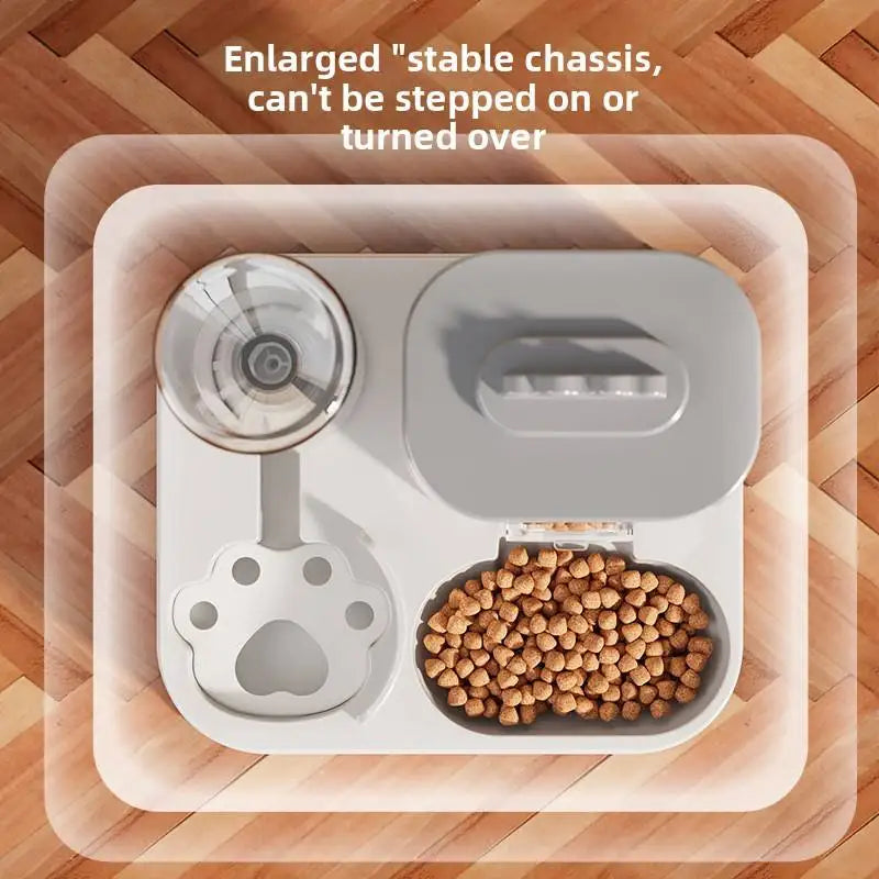 Automatic Cat & Dog Water Dispenser with Integrated Food Basin No Batteries Needed,Automatic Pet Feeder One-Piece Design | Purrfect Pet Kingdom