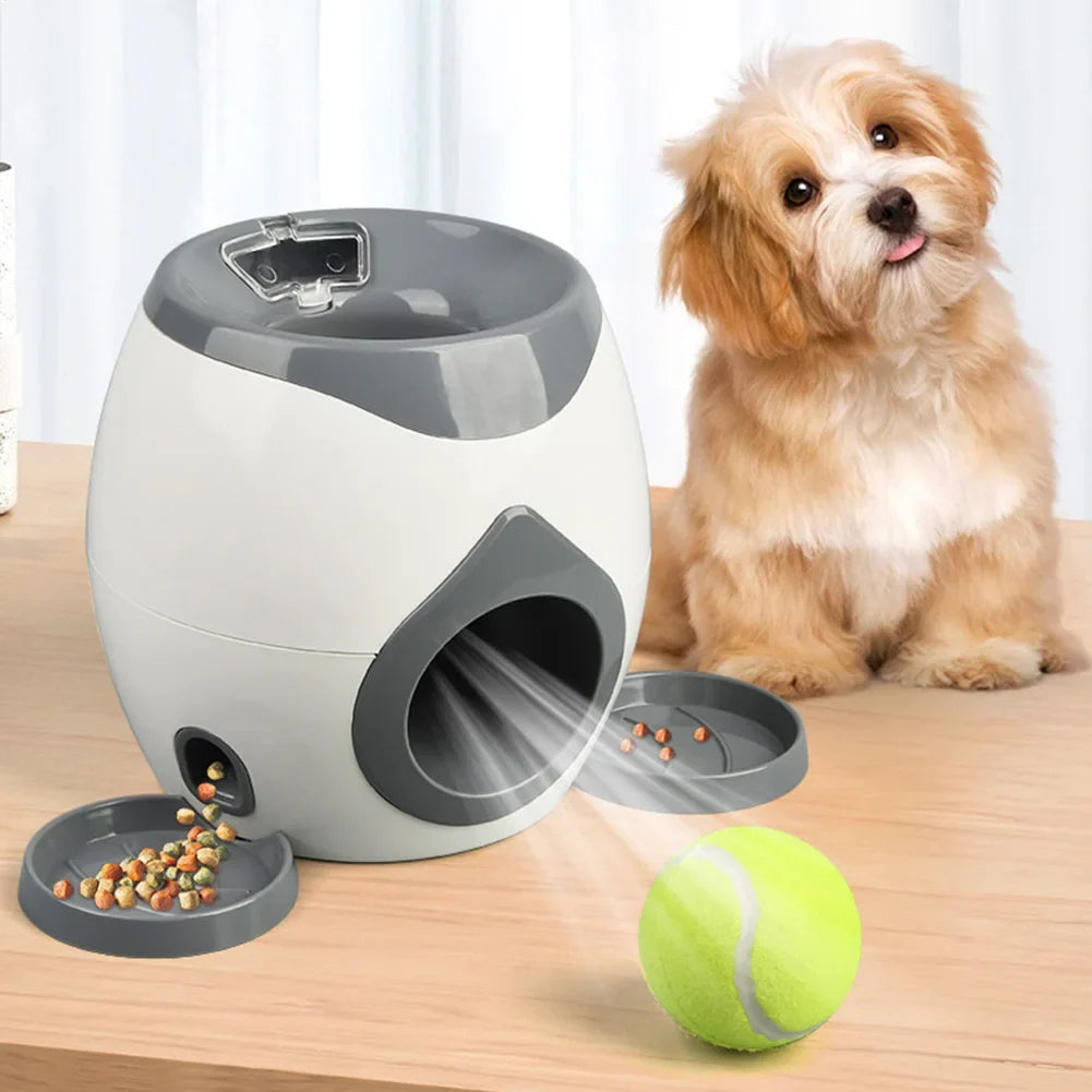 Dog Ball Launcher Automatic Food Reward Slow Feeder Toy