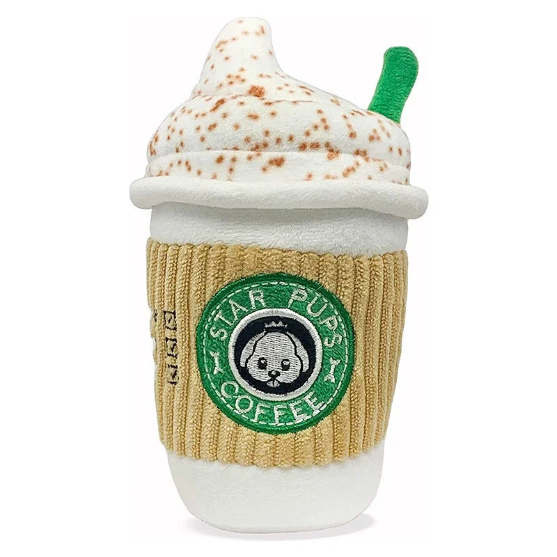 Chewing and Squeaking Dog Toys Pet Dogs and Cats Plush Coffee Cups | Majestic Pet Kingdom™