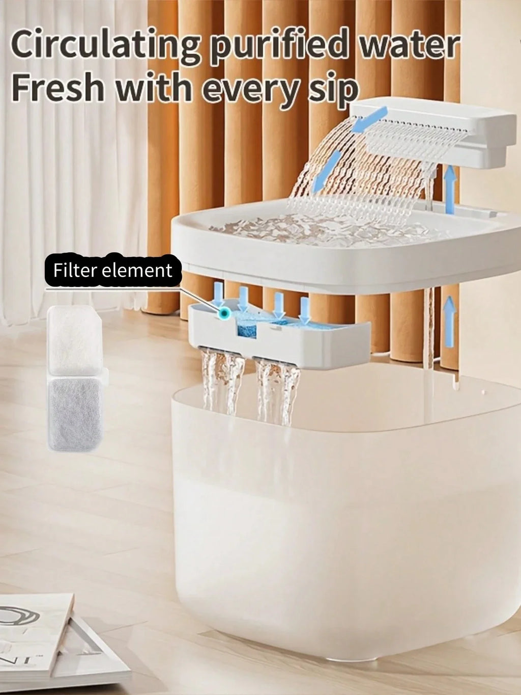 3L Automatic Pet Water Fountain With 2 Filter Cartridges, Large Capacity Quiet Design Suitable For Cats And Small/Medium Dogs - Majestic Pet Kingdom