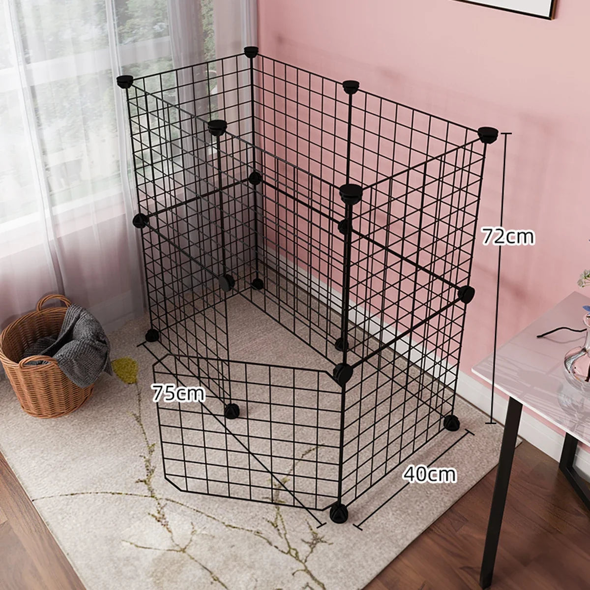 Pet Playpen Fence Indoor Encrypted Iron Mesh Wire Dog Cat Cage - Majestic Pet Kingdom