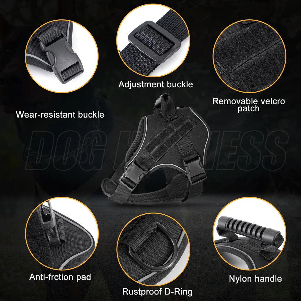Tactical Dog Harness Pet Doberman Pinscher Pet Training Vest Dog Harness for Small Medium Large Dogs Explosion Proof - Majestic Pet Kingdom