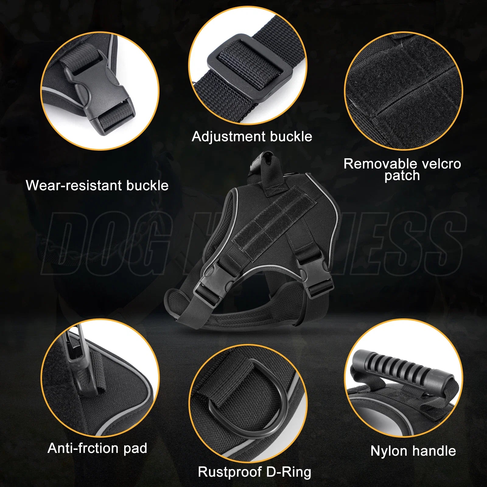 Tactical Dog Harness Pet Doberman Pinscher Pet Training Vest Dog Harness for Small Medium Large Dogs Explosion Proof - Majestic Pet Kingdom