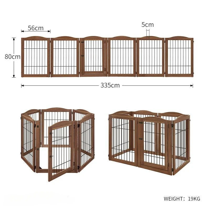 Wooden Pet Fence Dog Fence Freely Combinable Pet Isolation Door Indoor Foldable Dog Cage for Small and Medium Dogs Pet Supplies - Majestic Pet Kingdom