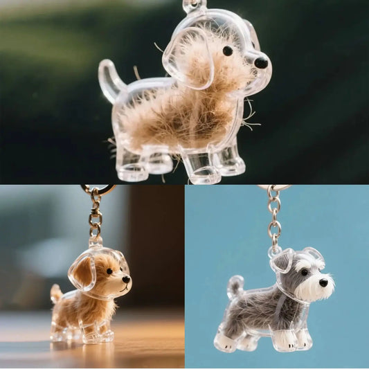 Dog Hair Keepsake Keychain Pendant Cute Pet Memory Souvenir - Main Feature View | Majestic Pet Kingdom