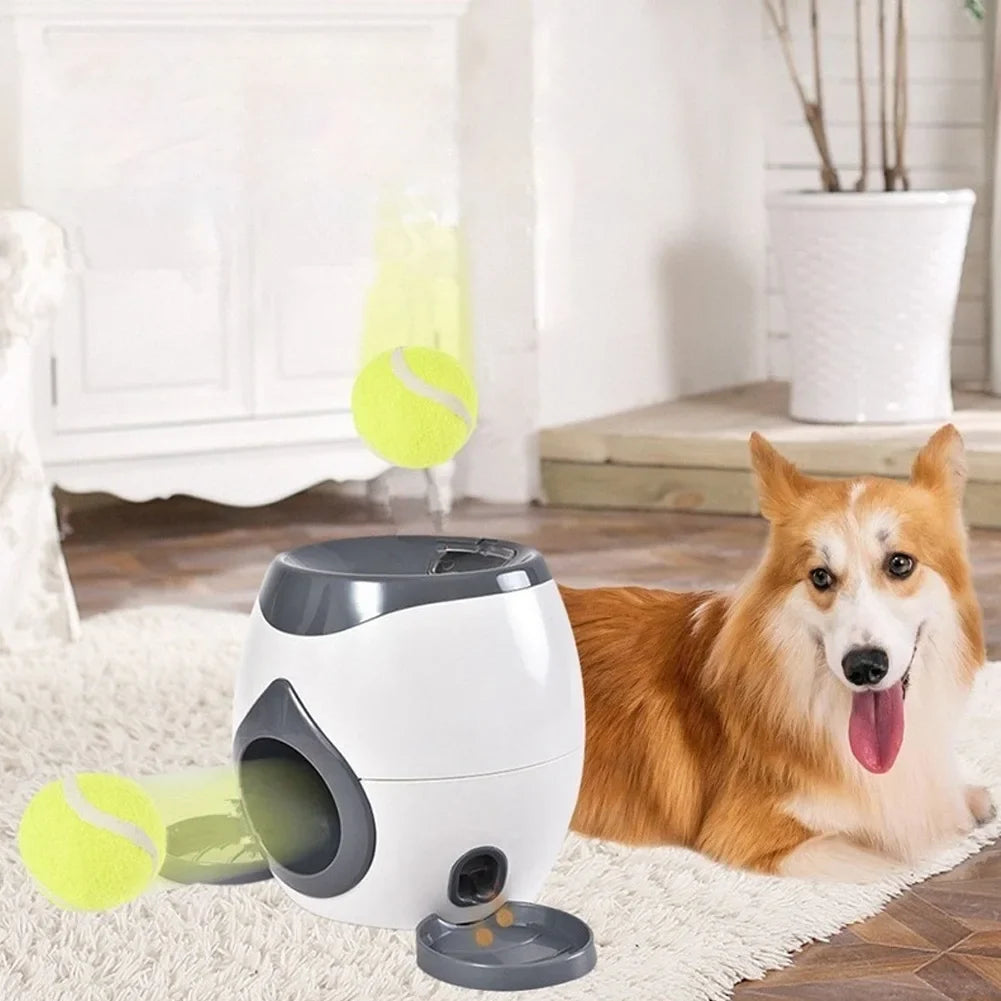 Dog Ball Launcher Automatic Food Reward Slow Feeder Toy