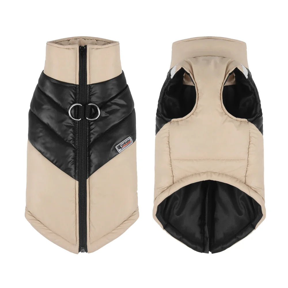 Winter Clothes for Dogs Warm Clothing Labrador Cotton Coat Harnesses Pet Products Clothes for Small Large Dog Reflective Stripe - Majestic Pet Kingdom