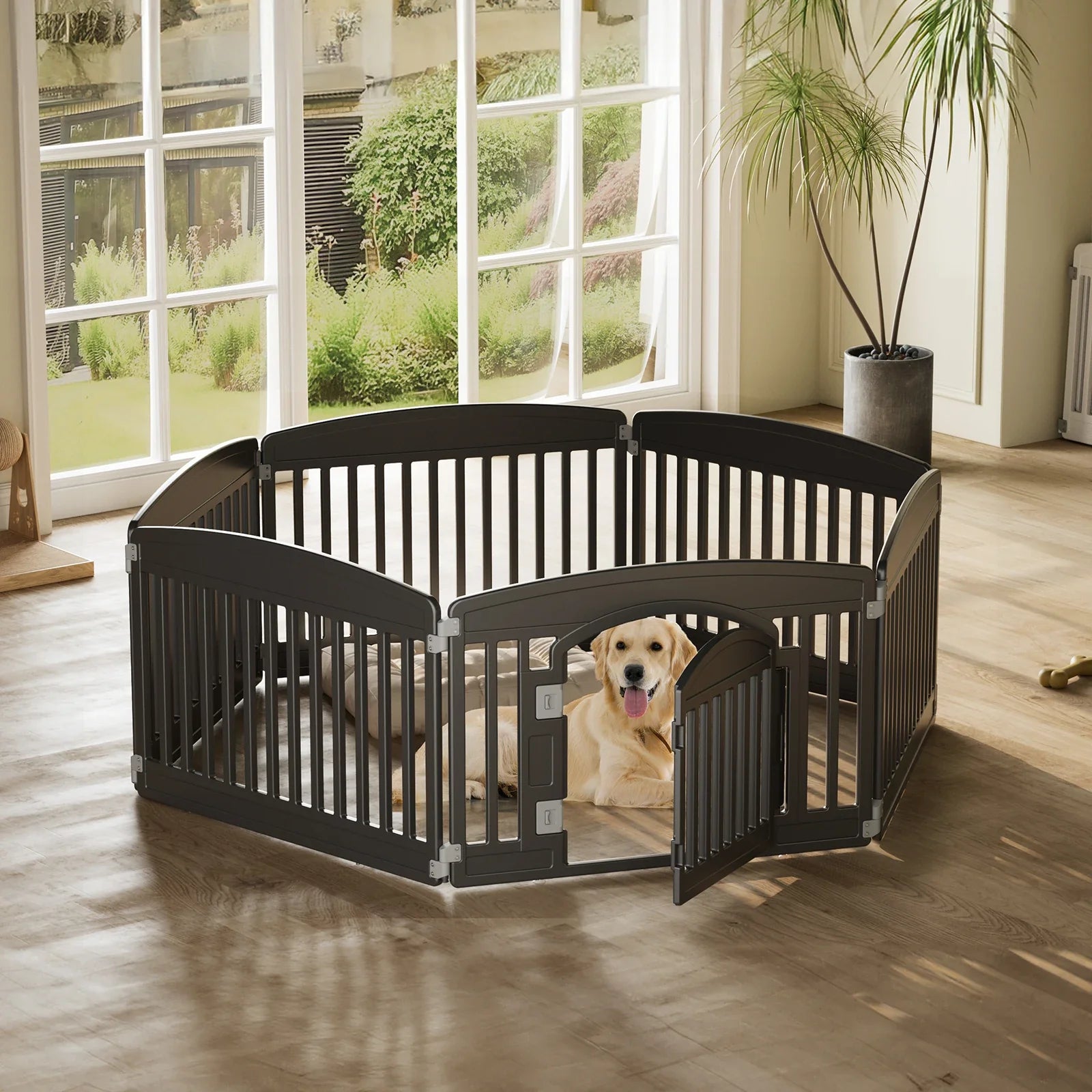 JHK Plastic Dog Playpen Expandable Pet Fence Indoor Outdoor - Majestic Pet Kingdom