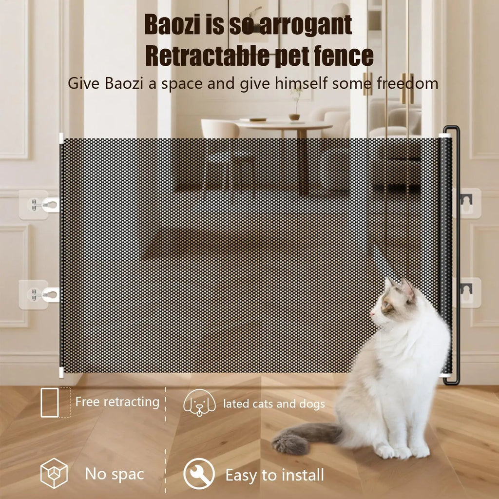 Dog Gate Mesh Folding Network Enclosure Safety Barrier Stair Fence