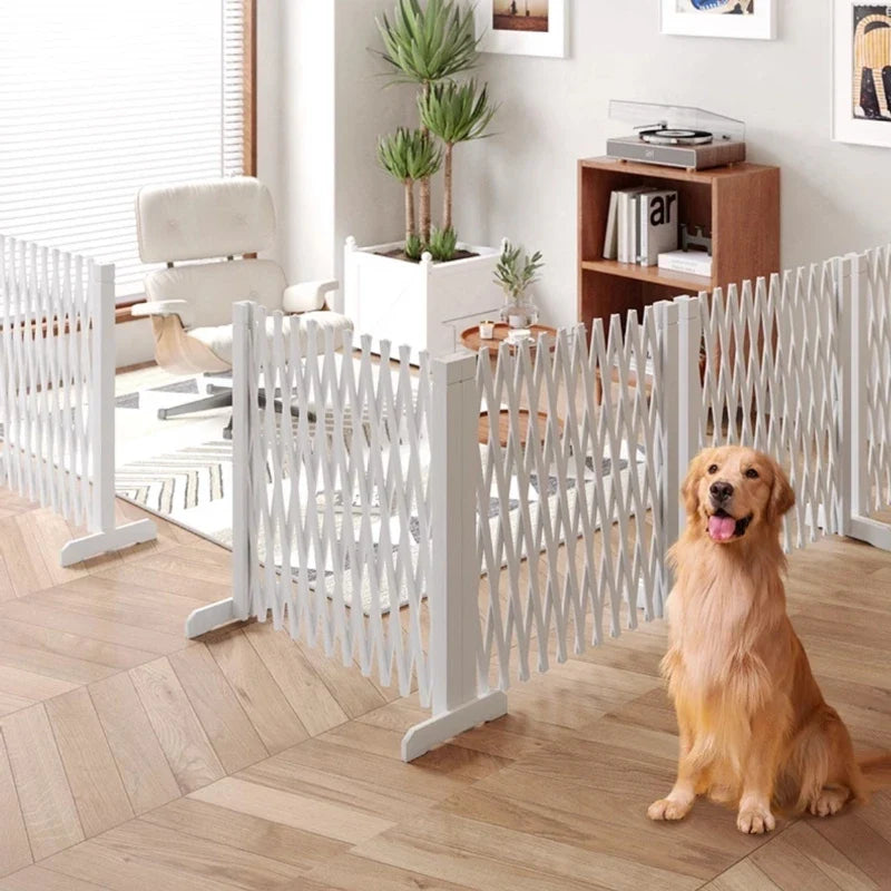 Pet Puppy Fence Retractable Isolation Dog Wooden Fence Folded Indoor Anti-Jailbreak Dog Fences Accessories Isolation Pet Cat Net