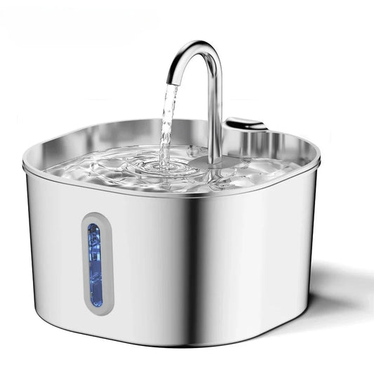 2.2L Automatic Cat Water Fountain Square Stainless Steel Pet Water | Majestic Pet Kingdom™