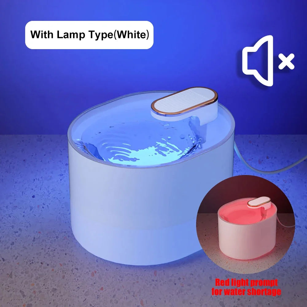 Cat Water Fountain 3L Automatic Water Dispenser with LED Light Ultra Silent Pet Drinking Water Fountain Automatic Pet Feeder - Majestic Pet Kingdom