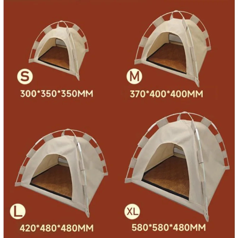 Pet Teepee Durable Floor Mat Dog & Cat House for Indoor/Outdoor Camping Comfortable for Pets Foldable Cat Bed and Dog Bed cage - Majestic Pet Kingdom