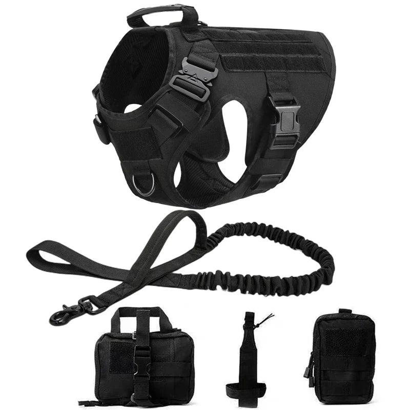 Tactical Military Vest Pet German Shepherd Golden Retriever Tactical  Training Dog Harness and Leash Set For All Breeds Dogs - Brown 5 piece set | Purrfect Pet Kingdom