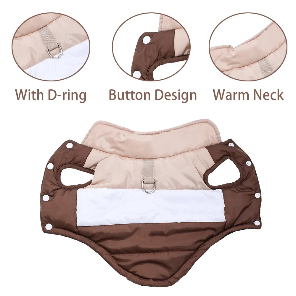 Dog Clothes For Autumn Winter Warm Pets Jacket With D-ring Outdoor Waterproof Puppy Vest Coat For Small Medium Dogs Yorkshire - Majestic Pet Kingdom