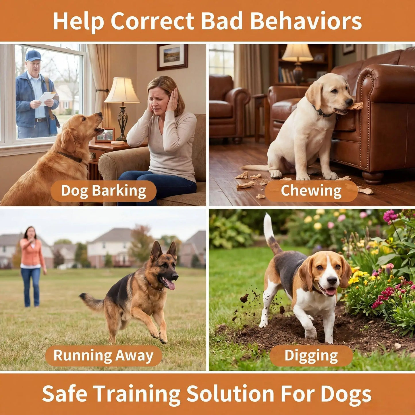 1000m Dog Training Collar IPX7 Waterproof Rechargeable Electric Shock