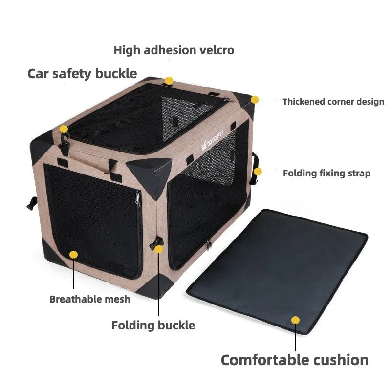 Dog Crate Travel Foldable Pet Crate for Puppy/Small Dog 18 Lbs Soft Cat Carrier Fit for Indoor & Outdoor/Car Back Seat/Trunk - Majestic Pet Kingdom