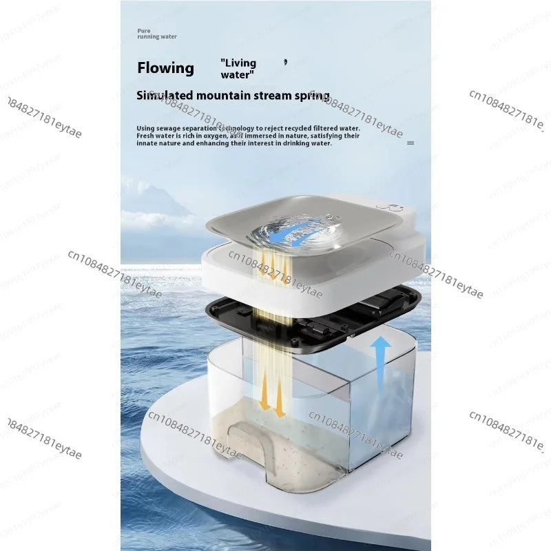 3L new cat automatic fountain, wireless sensor APP control, constant temperature sewage separation - Majestic Pet Kingdom