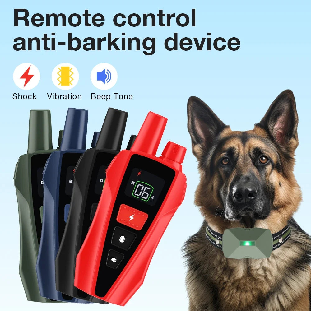 Dog Training Collar Anti Bark Dog Collar Waterproof Rechargeable Pet Remote Control Collar For Electric Shock Vibration Sound