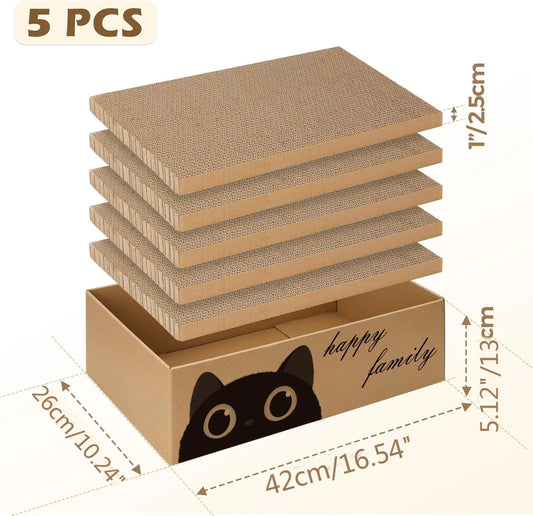Durable Cardboard Cat Scratching Pad with Cat Bed Combo Non-Shedding All-Season Pet Bed Toy for Cats, Essential Pet Supplies | Purrfect Pet Kingdom