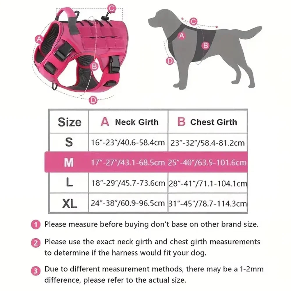 Adjustable No-pull Tactical Dog Harness With Handle For Large Dogs Reflective Vest For Labrador Retriever Siberian Dogs Supplies - black | Purrfect Pet Kingdom
