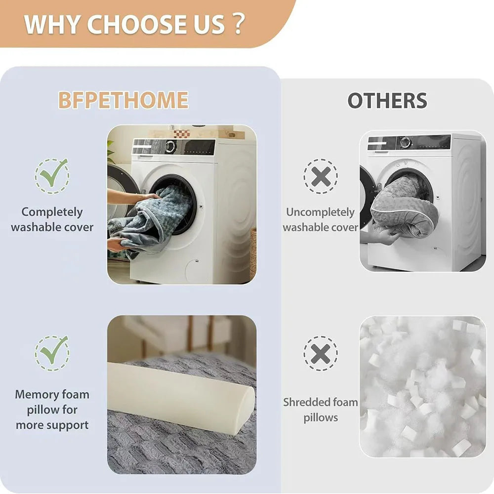 Dog Bed Memory Foam Waterproof Washable All-Season Mat