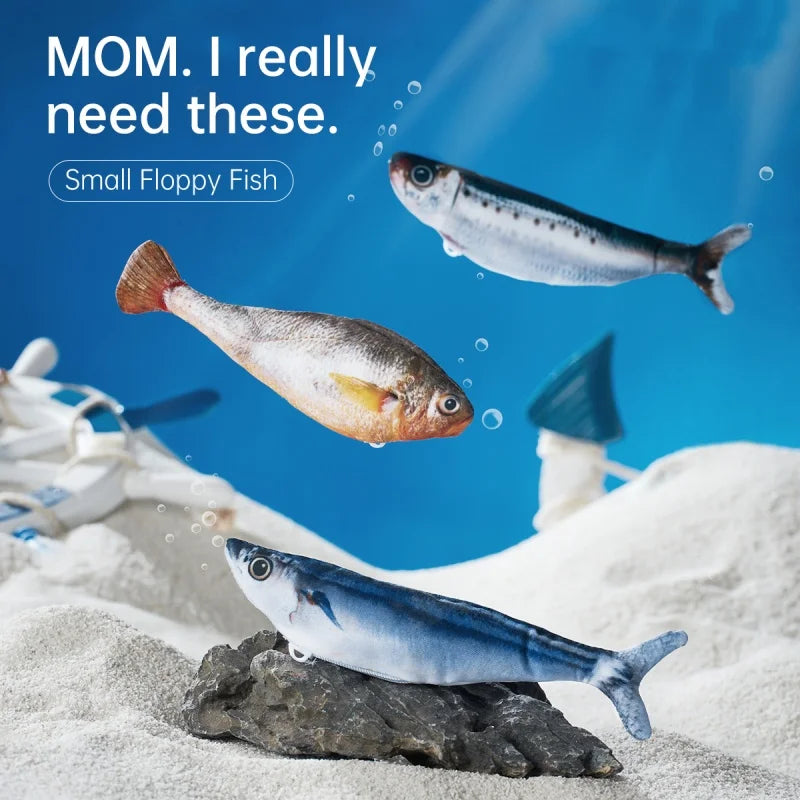 Petgravity 3PCS Electric Fish Pet Cat Toys Catnip Simulation Fish Swing Kitten Dance Fish Toy Funny Cats Playing Supplies USB Charging - Majestic Pet Kingdom