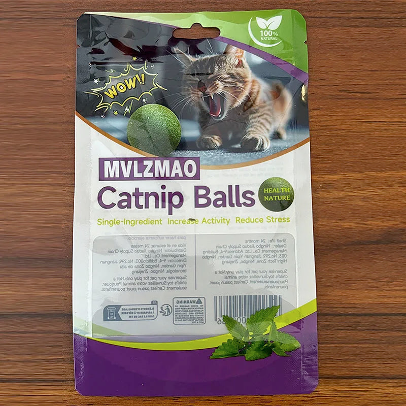 Mint Toys Edible Catnip Ball Safety Healthy Cat Catnip Cats Home Chasing Game Toy Products Clean Teeth The Stomach - Majestic Pet Kingdom