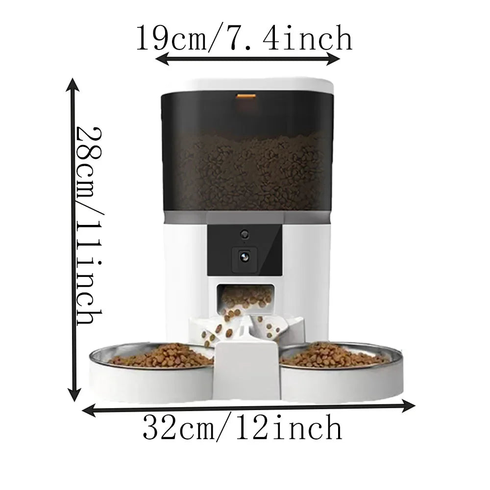 4L With HD Camera Automatic Pet Feeder Cat And Dog Food Automatic Dispenser Suitable For Two Pet Cat And Dog Feeding Remote Feed - Majestic Pet Kingdom