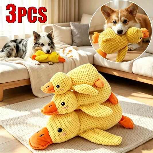 Yellow Duck Dog Toy Chew Resistant Interactive Pet Plush Toy with | Majestic Pet Kingdom™