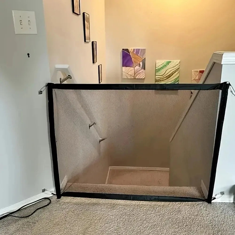 Pet Dog Barrier Fences With 6pcs Hook Pet Isolated Network Stairs Gate New Folding Breathable Mesh Playpen For Dog Safety Fence - Majestic Pet Kingdom