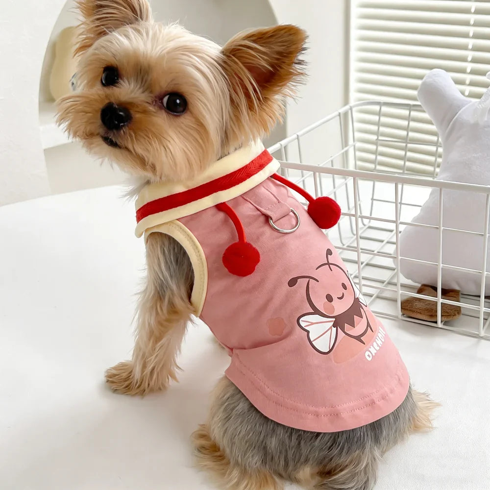 Cute Bee Clothes For Dog Summer Pink Yellow Luxury Pet Harness Vest Apparel For Puppies Small Medium Size Designer Chihuahua Pug - Majestic Pet Kingdom