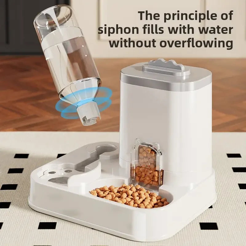 Automatic Cat & Dog Water Dispenser with Integrated Food Basin No Batteries Needed,Automatic Pet Feeder One-Piece Design - Pink | Purrfect Pet Kingdom
