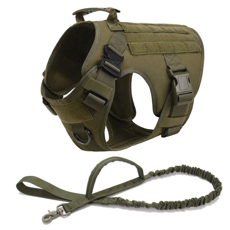 Tactical Military Vest Pet German Shepherd Golden Retriever Tactical  Training Dog Harness and Leash Set For All Breeds Dogs - Black 5 piece set | Purrfect Pet Kingdom