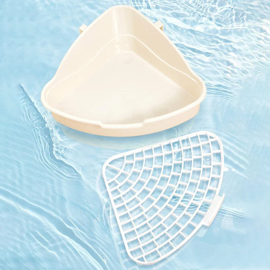 1PC Triangle Potty Corner Litter Box for Small Animals for Rabbits and Hamsters Design Easy to Space-Saving Toilet Tray | Purrfect Pet Kingdom