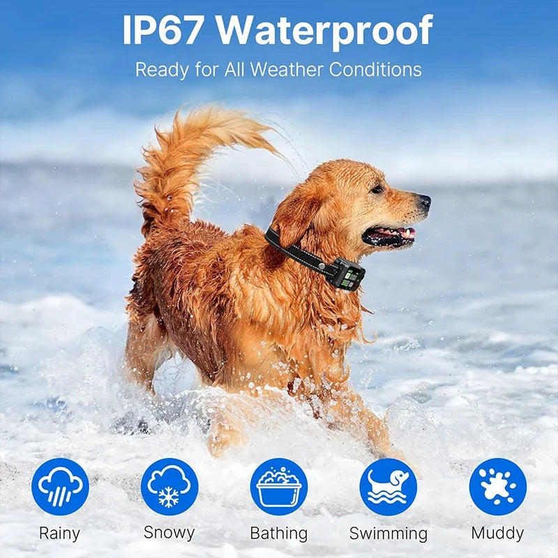 GPS Dog Fence Wireless Bark Collar Electric Shock Trainer