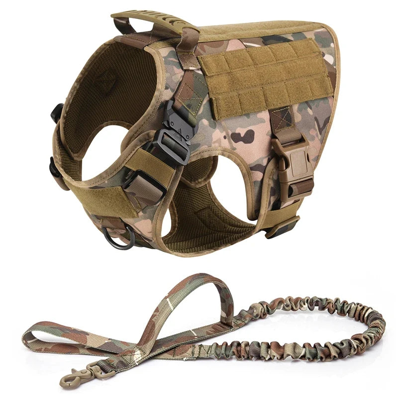 Tactical Military Vest Pet German Shepherd Golden Retriever Tactical  Training Dog Harness and Leash Set For All Breeds Dogs - Green 5 piece set | Purrfect Pet Kingdom
