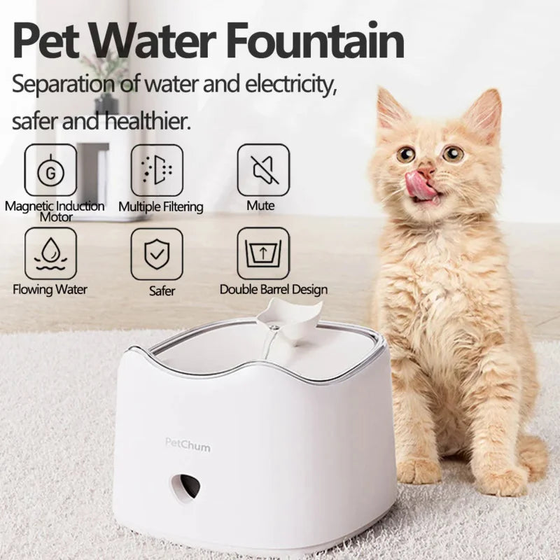 Automatic Cat Water Fountain 1.5L Pet Water Drinker Mute Water Dispenser Dog Watering For Dog Puppy Kitten Pussy Cat Accessories - Majestic Pet Kingdom