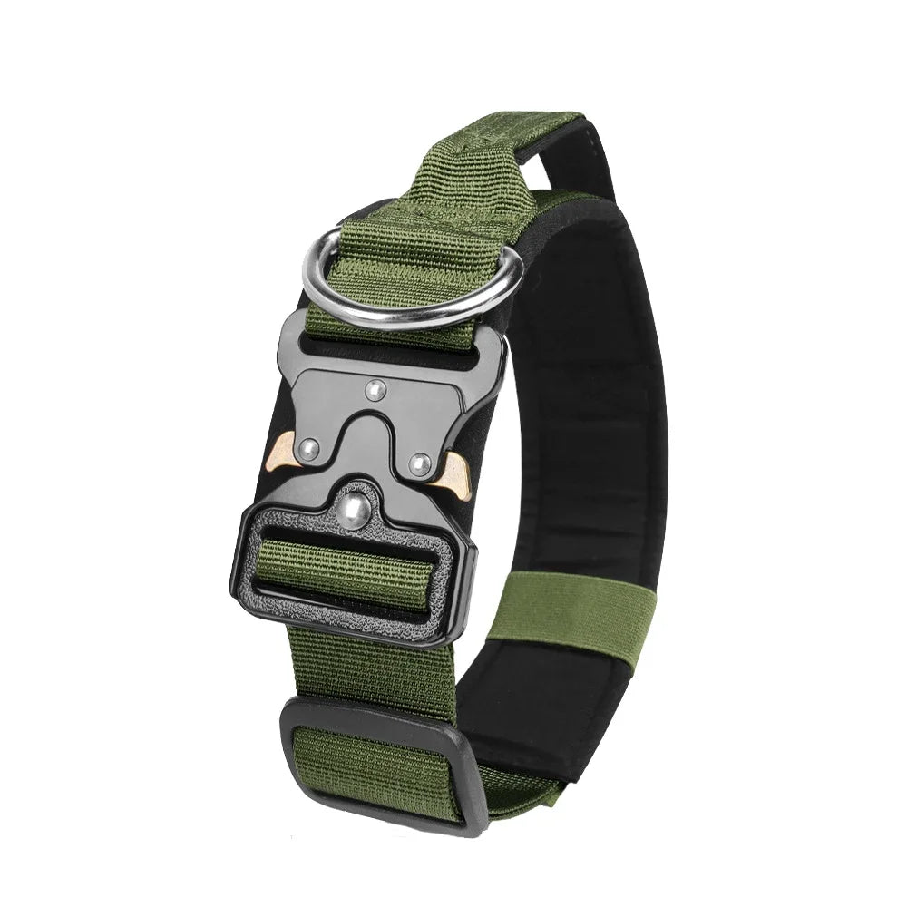 Tactical Dogs Collars with Handle Heavy Duty Military Dog Collar for Medium Large Dogs Collar with Quick Release Pets Collar - Grey | Purrfect Pet Kingdom
