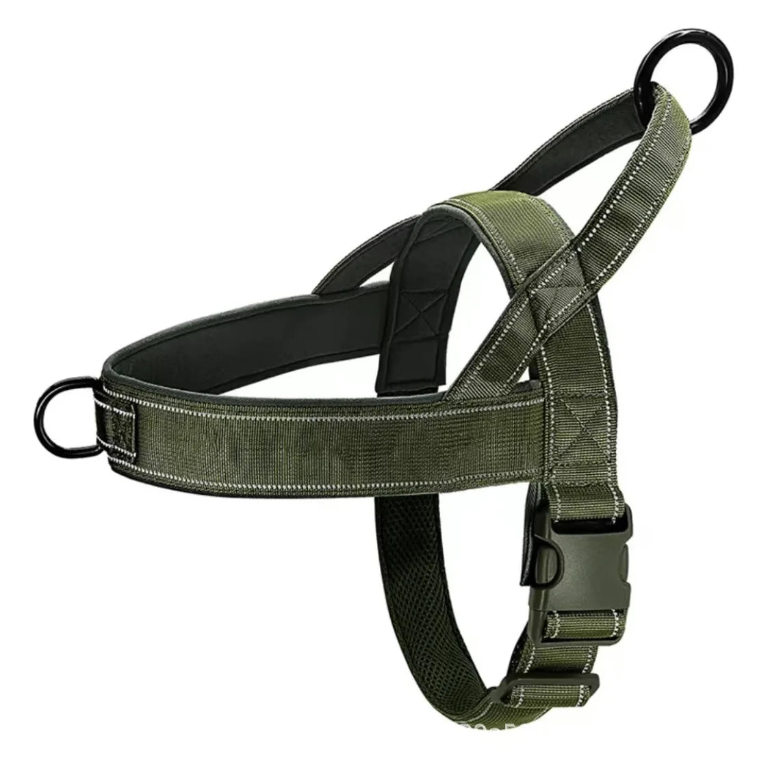 Explosion-Proof Tactical Harness Dog Traction Large Dog Collar Vest Style Golden Retriever Dog Walking Traction Vest - army green | Purrfect Pet Kingdom