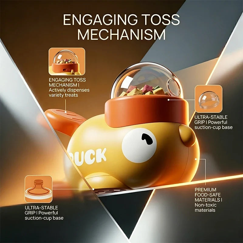 Dog 2-in-1 Interactive Toy Pet Automatic Food Treat Dispenser Cartoon Duck Design Slow Food Pet Snack Feeder for Dog Training - Majestic Pet Kingdom