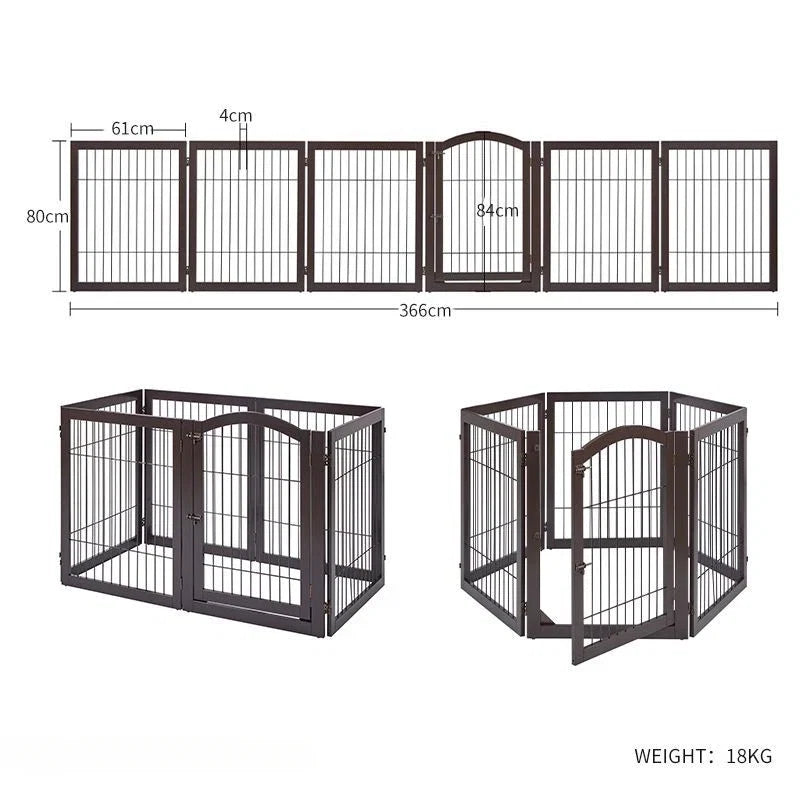 Wooden Pet Fence Dog Fence Freely Combinable Pet Isolation Door Indoor Foldable Dog Cage for Small and Medium Dogs Pet Supplies - Majestic Pet Kingdom