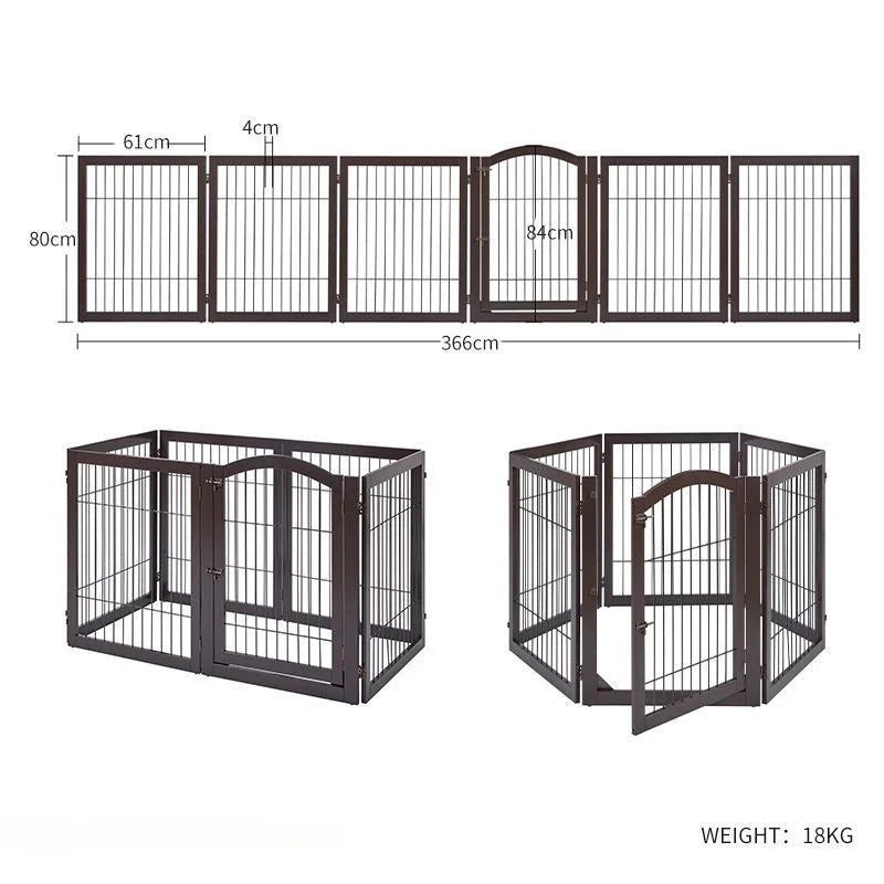 Wooden Pet Fence Dog Fence Freely Combinable Pet Isolation Door Indoor Foldable Dog Cage for Small and Medium Dogs Pet Supplies - Majestic Pet Kingdom