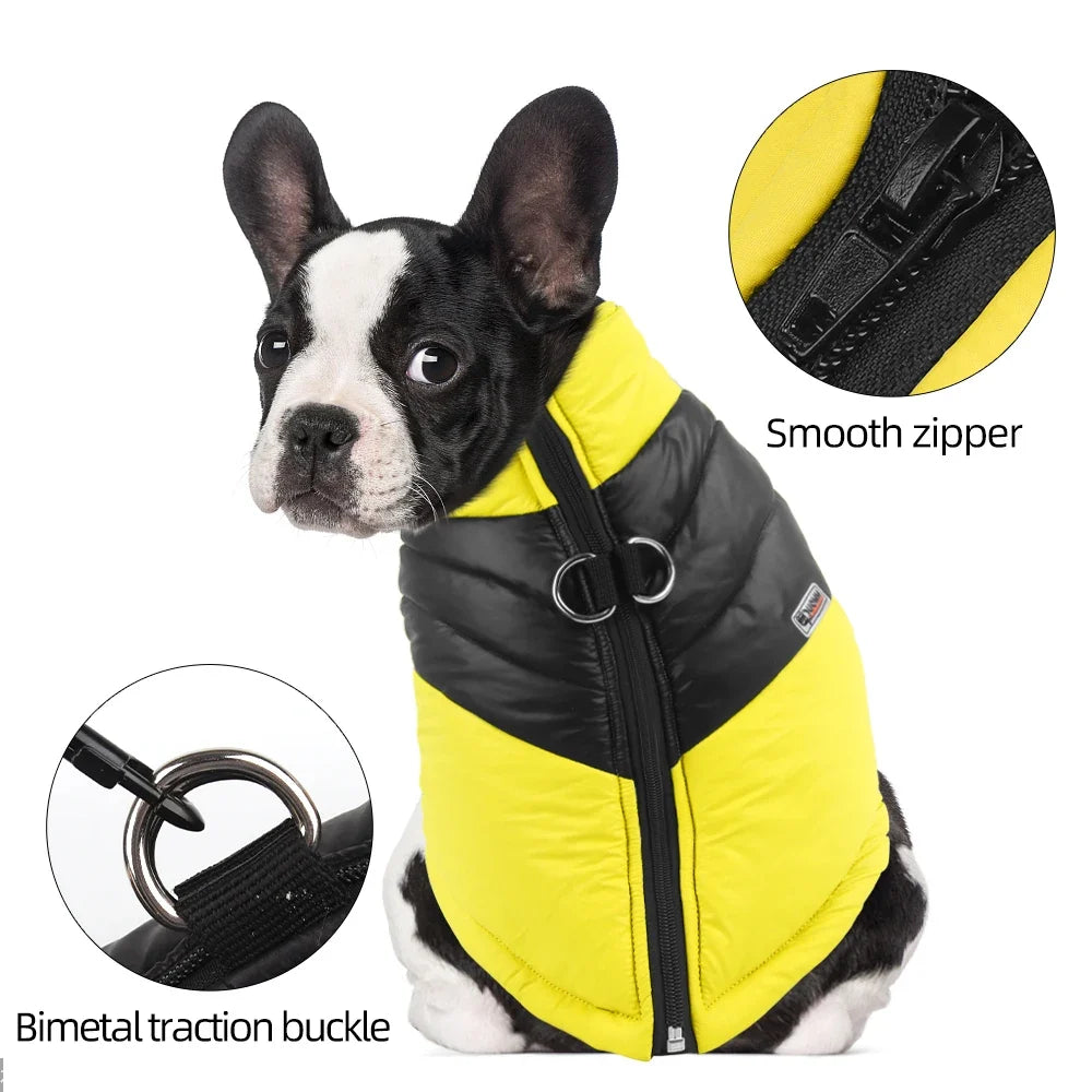 Winter Clothes for Dogs Warm Clothing Labrador Cotton Coat Harnesses Pet Products Clothes for Small Large Dog Reflective Stripe - Majestic Pet Kingdom
