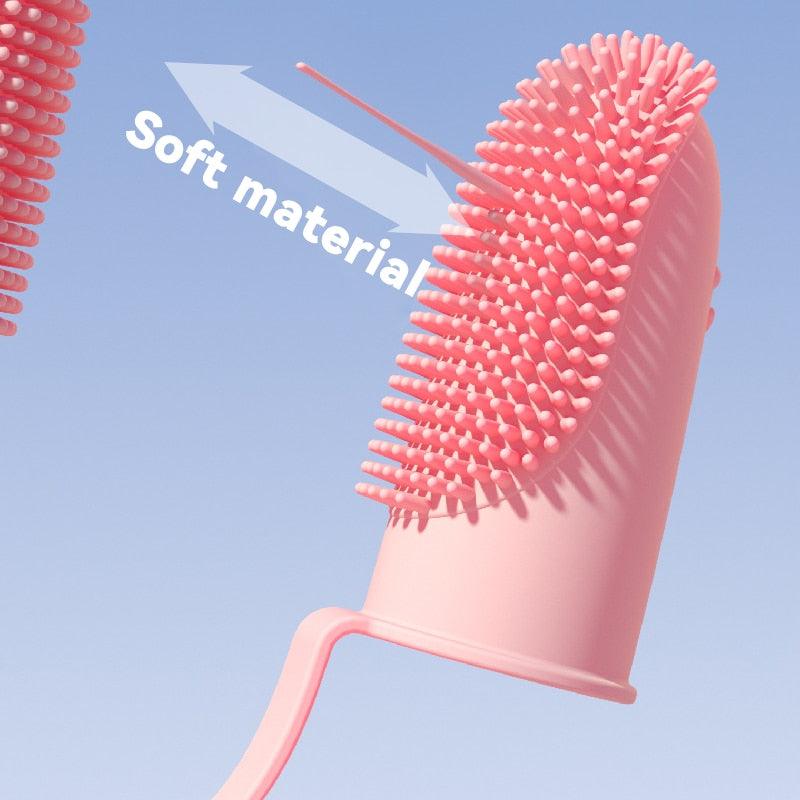 Dog Toothbrush Finger Brush Soft Silicone Dental Cleaning Kit - Detail Angle 3 | Majestic Pet Kingdom